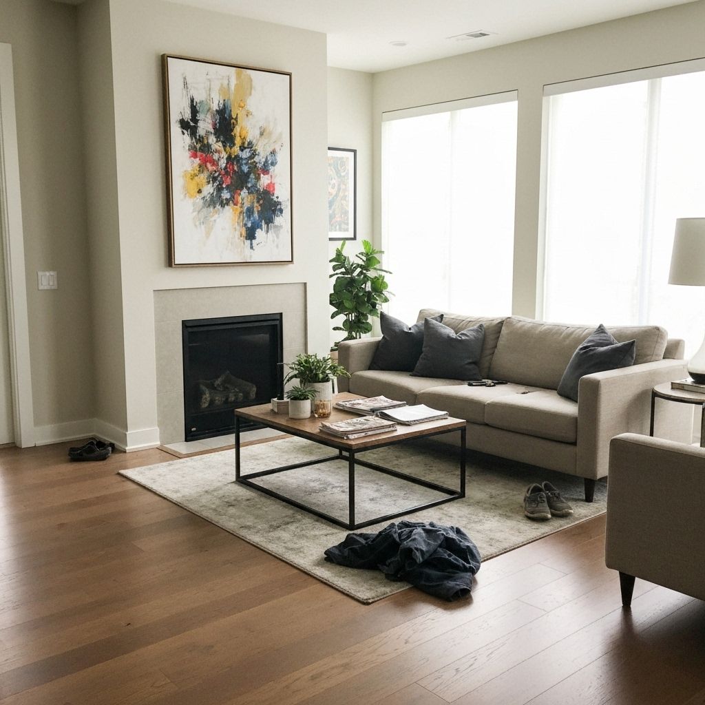 AI Virtual Staging Before - Living Room Transformation Example